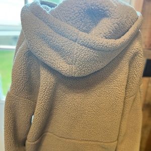 Ladies Women's Plus size 2x gray fleece hoodie with 1/2 zipper